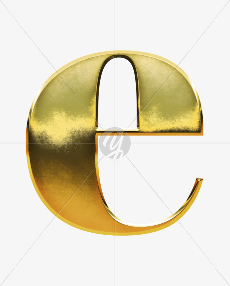 e_Lowercase from Gold Font on Yellow Images Creative Fonts - S69953