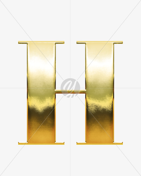 H_Uppercase from Gold Font on Yellow Images Creative Fonts - S69930