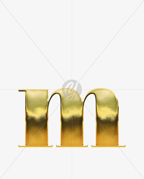 m_Lowercase from Gold Font on Yellow Images Creative Fonts - S69961