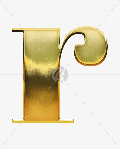 r_Lowercase from Gold Font on Yellow Images Creative Fonts - S69966