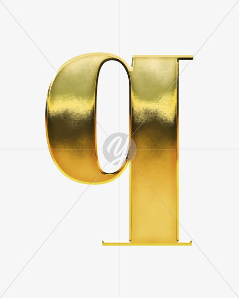 q_Lowercase from Gold Font on Yellow Images Creative Fonts - S69965