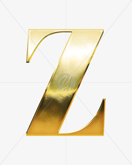 Z_Uppercase from Gold Font on Yellow Images Creative Fonts - S69948