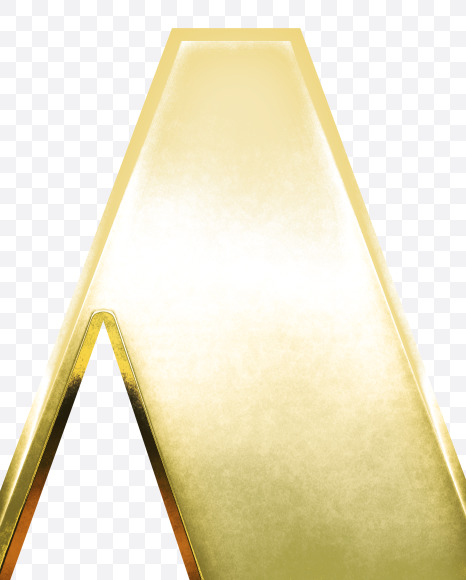 A_Uppercase from Gold Font on Yellow Images Creative Fonts - S69923