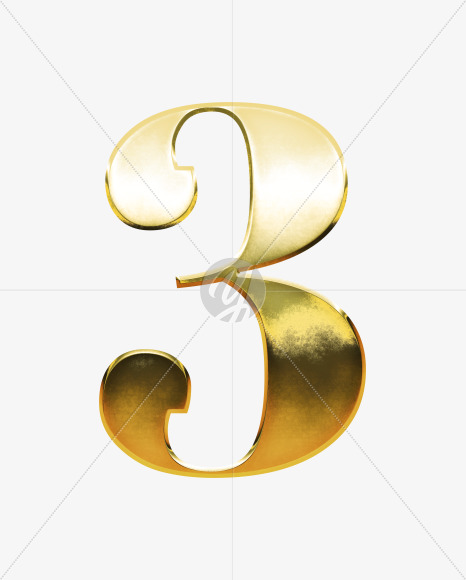 3 from Gold Font on Yellow Images Creative Fonts - S69978