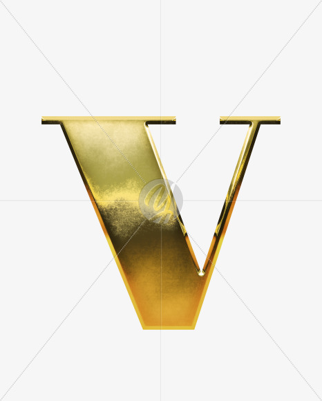 v_Lowercase from Gold Font on Yellow Images Creative Fonts - S69970