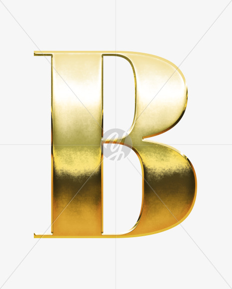 B_Uppercase from Gold Font on Yellow Images Creative Fonts - S69924