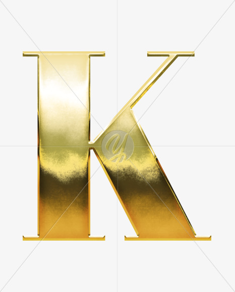 K_Uppercase from Gold Font on Yellow Images Creative Fonts - S69933