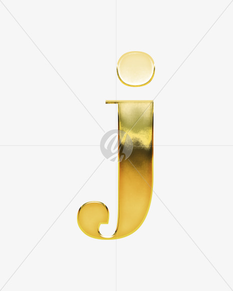 j_Lowercase from Gold Font on Yellow Images Creative Fonts - S69958