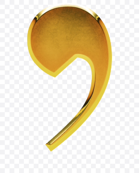 Semicolon from Gold Font on Yellow Images Creative Fonts - S70002