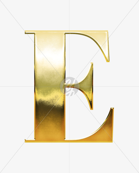 E_Uppercase from Gold Font on Yellow Images Creative Fonts - S69927