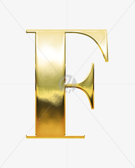 F_Uppercase from Gold Font on Yellow Images Creative Fonts - S69928