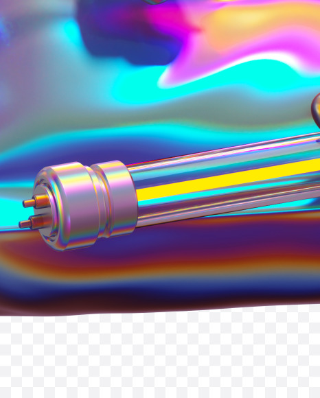 Letter E from Holographic Neon alphabet on Yellow Images Creative Fonts - S70283