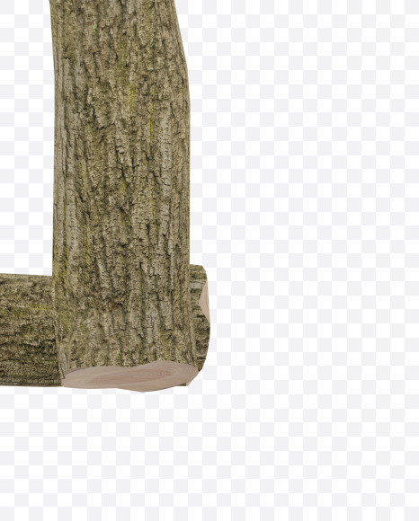 Letter S from Wooden Logs Alphabet on Yellow Images Creative Fonts - S70378