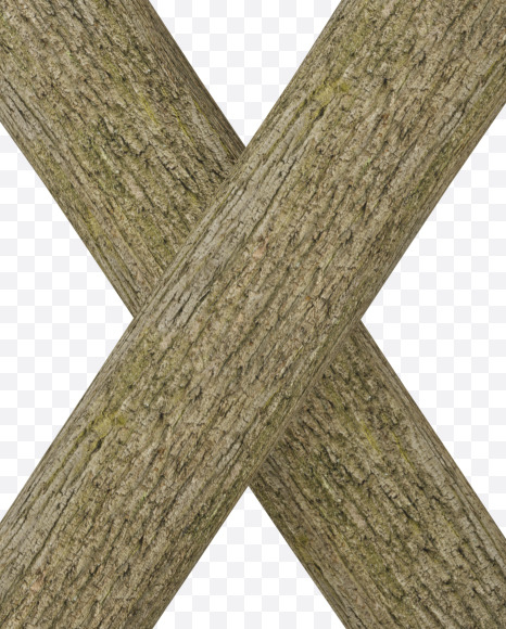 Letter X from Wooden Logs Alphabet on Yellow Images Creative Fonts - S70383
