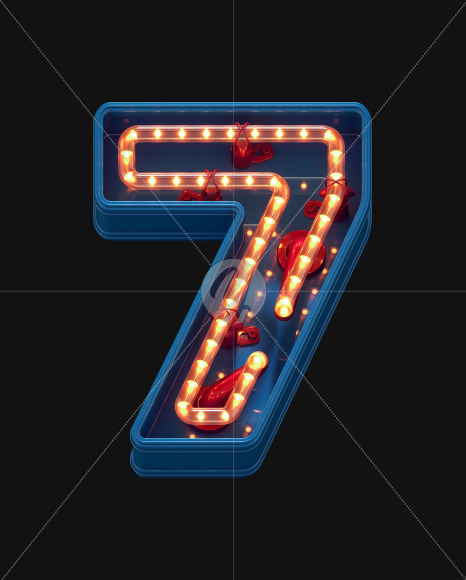 7 from LED Dots alphabet on Yellow Images Creative Fonts - S70462