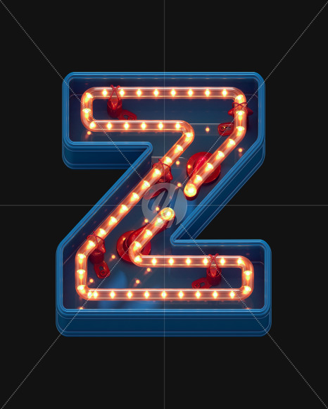 Letter Z from LED Dots alphabet on Yellow Images Creative Fonts - S70448