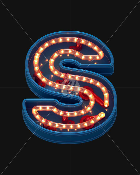 Letter S from LED Dots alphabet on Yellow Images Creative Fonts - S70447