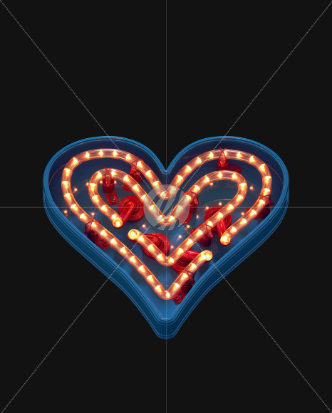 heart from LED Dots alphabet on Yellow Images Creative Fonts - S70469