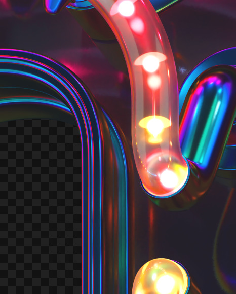 0 from LED alphabet on Yellow Images Creative Fonts - S70497