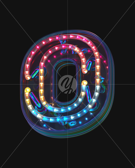 0 from LED alphabet on Yellow Images Creative Fonts - S70497