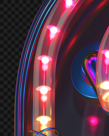 Letter C from LED alphabet on Yellow Images Creative Fonts - S70473