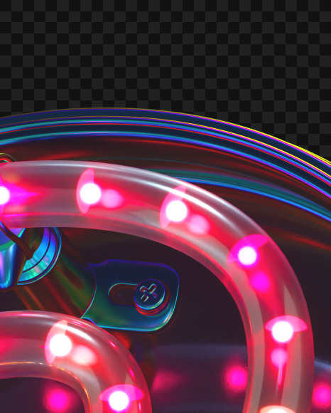 Heart from LED alphabet on Yellow Images Creative Fonts - S70508