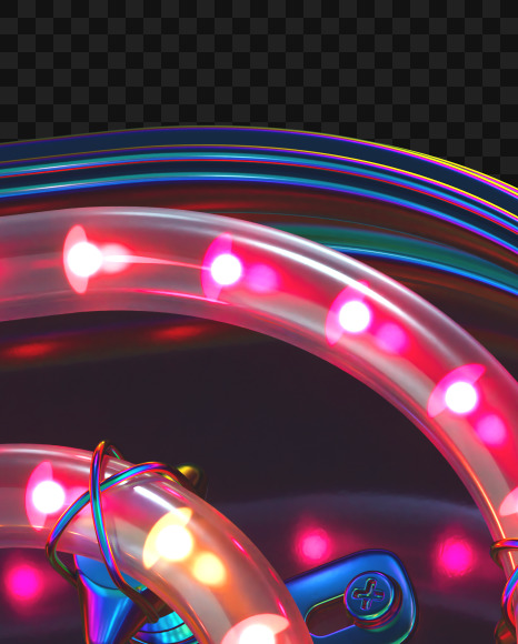 Letter R from LED alphabet on Yellow Images Creative Fonts - S70488