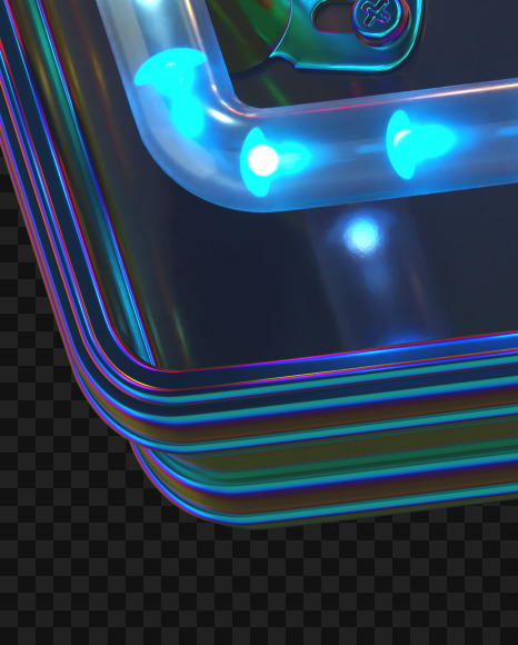 Letter V from LED alphabet on Yellow Images Creative Fonts - S70493