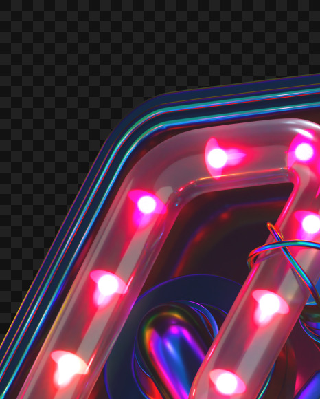 Letter X from LED alphabet on Yellow Images Creative Fonts - S70495