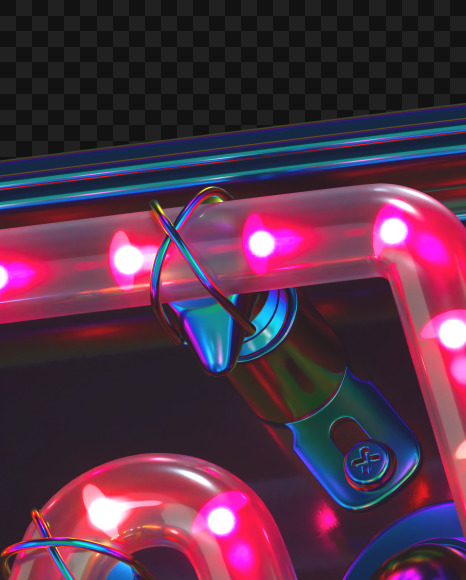 Letter A from LED alphabet on Yellow Images Creative Fonts - S70471