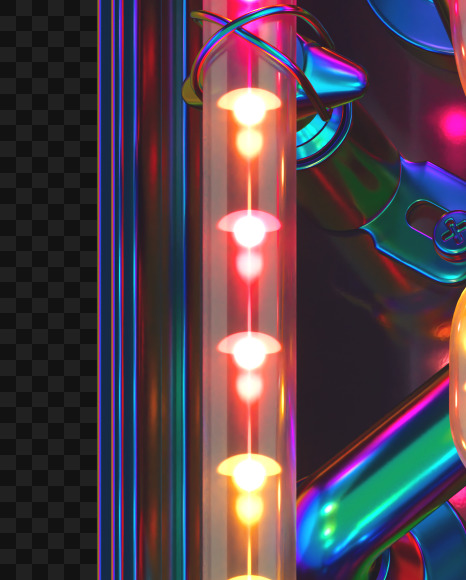 Letter P from LED alphabet on Yellow Images Creative Fonts - S70486