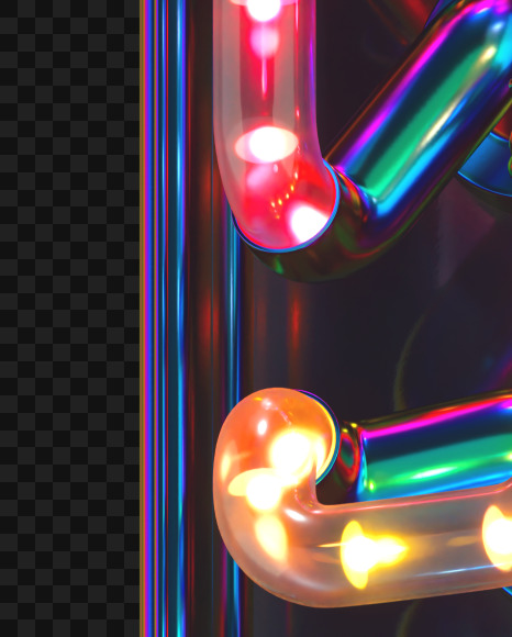 Exclamation mark from LED alphabet on Yellow Images Creative Fonts - S70507