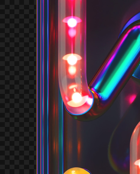 Letter N from LED alphabet on Yellow Images Creative Fonts - S70484