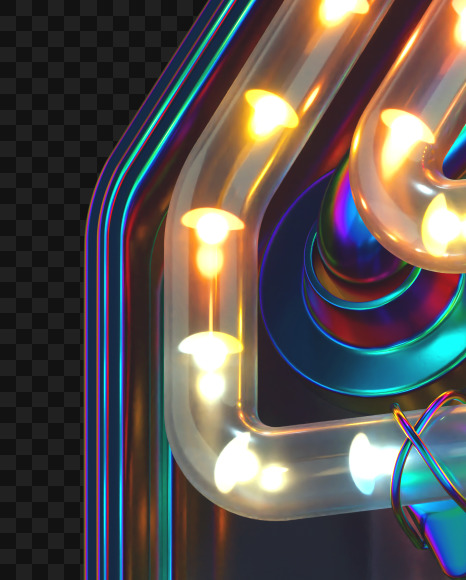 4 from LED alphabet on Yellow Images Creative Fonts - S70501