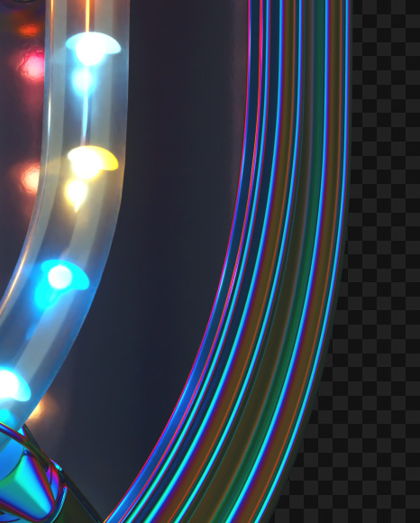 Letter U from LED alphabet on Yellow Images Creative Fonts - S70492