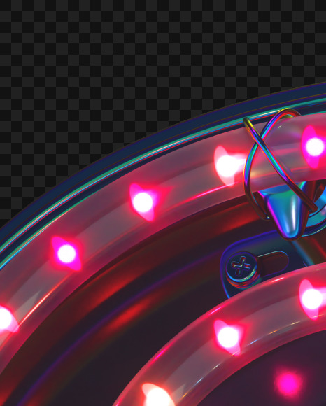 Letter Q from LED alphabet on Yellow Images Creative Fonts - S70487