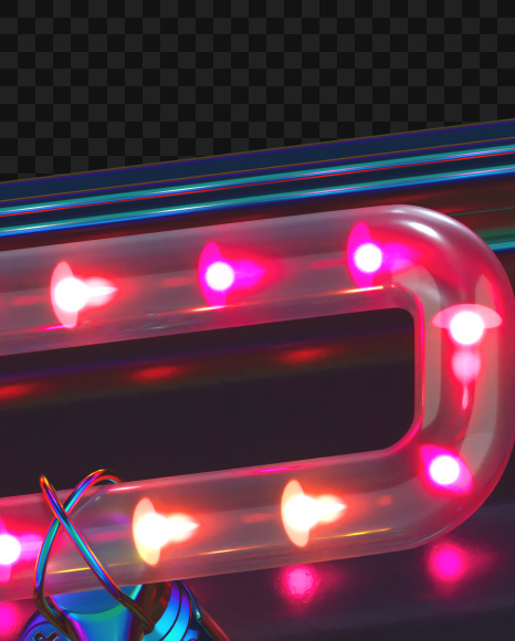 Letter F from LED alphabet on Yellow Images Creative Fonts - S70476