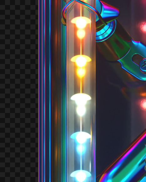 Letter T from LED alphabet on Yellow Images Creative Fonts - S70491