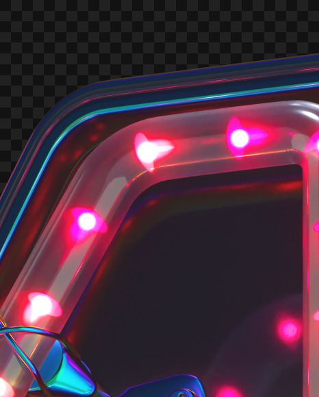 Letter M from LED alphabet on Yellow Images Creative Fonts - S70483