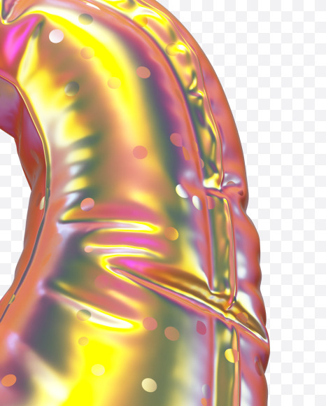 5 with star from Golden Balloon alphabet on Yellow Images Creative Fonts - S70576