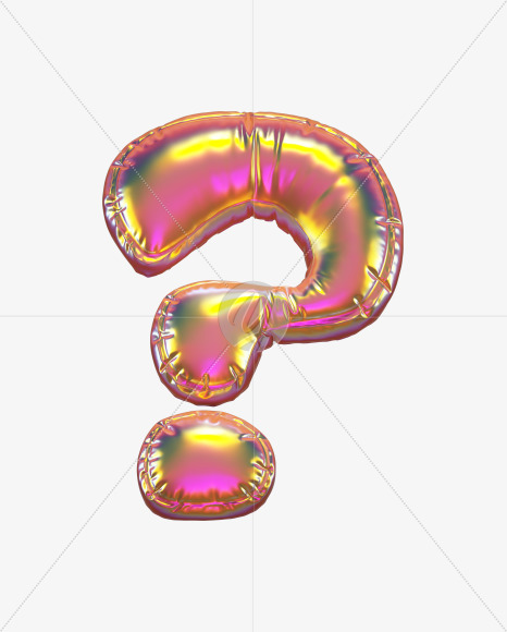 question from Golden Balloon alphabet on Yellow Images Creative Fonts - S70587