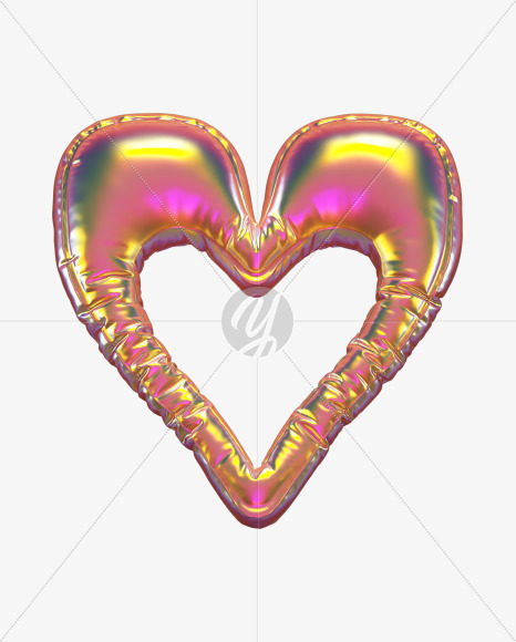 Heart from Golden Balloon alphabet on Yellow Images Creative Fonts - S70593