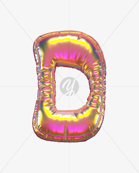 Letter D from Golden Balloon alphabet on Yellow Images Creative Fonts - S70519