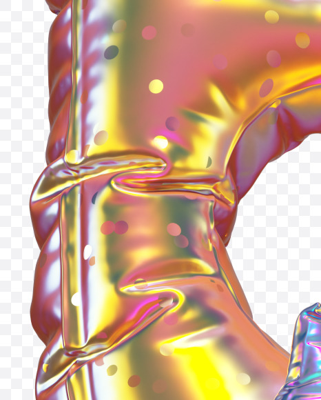 6 with star from Golden Balloon alphabet on Yellow Images Creative Fonts - S70578