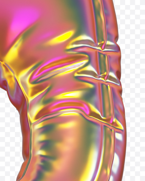 Letter P from Golden Balloon alphabet on Yellow Images Creative Fonts - S70543