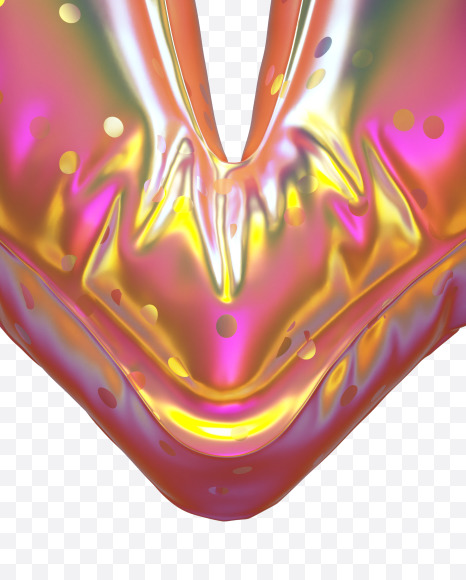 Heart with star from Golden Balloon alphabet on Yellow Images Creative Fonts - S70594