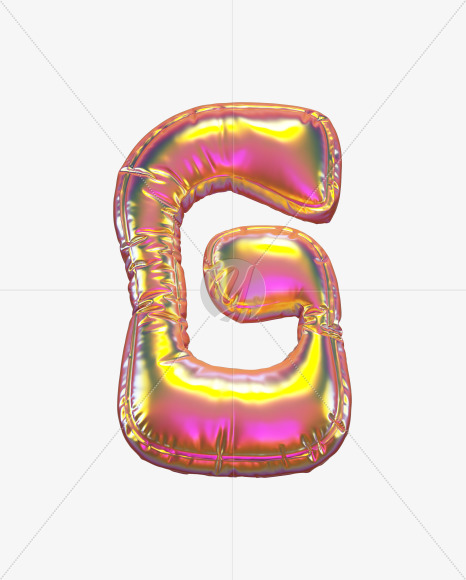 Letter G from Golden Balloon alphabet on Yellow Images Creative Fonts - S70525