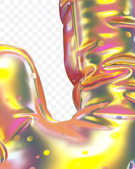 Q with star from Golden Balloon alphabet on Yellow Images Creative Fonts - S70546