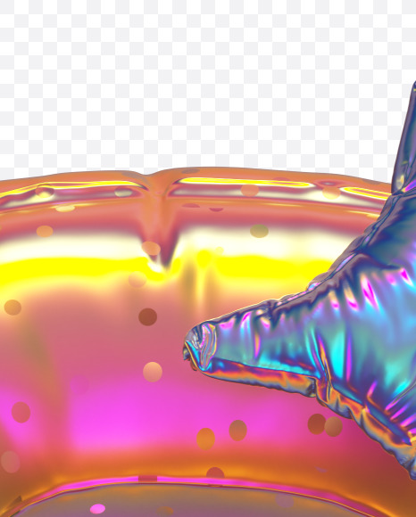 8 with star from Golden Balloon alphabet on Yellow Images Creative Fonts - S70582