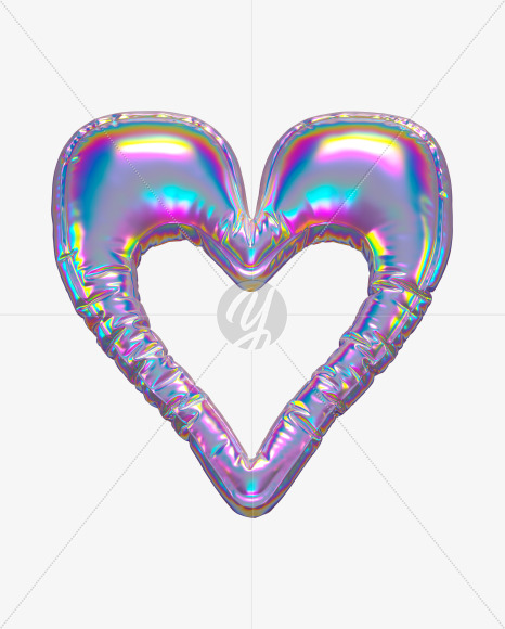 heart from Holographic Ballooon alphabet on Yellow Images Creative Fonts - S70672